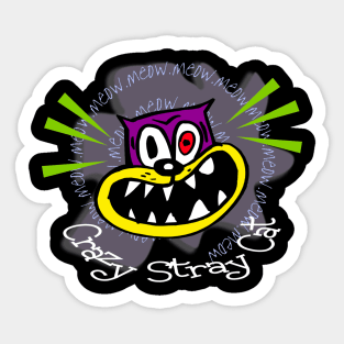 Crazy Stray Cat Sticker